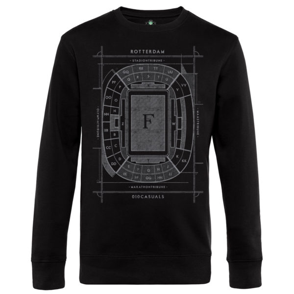 010 CASUALS ROTTERDAM SWEATER DE KUIP BLUEPRINT black