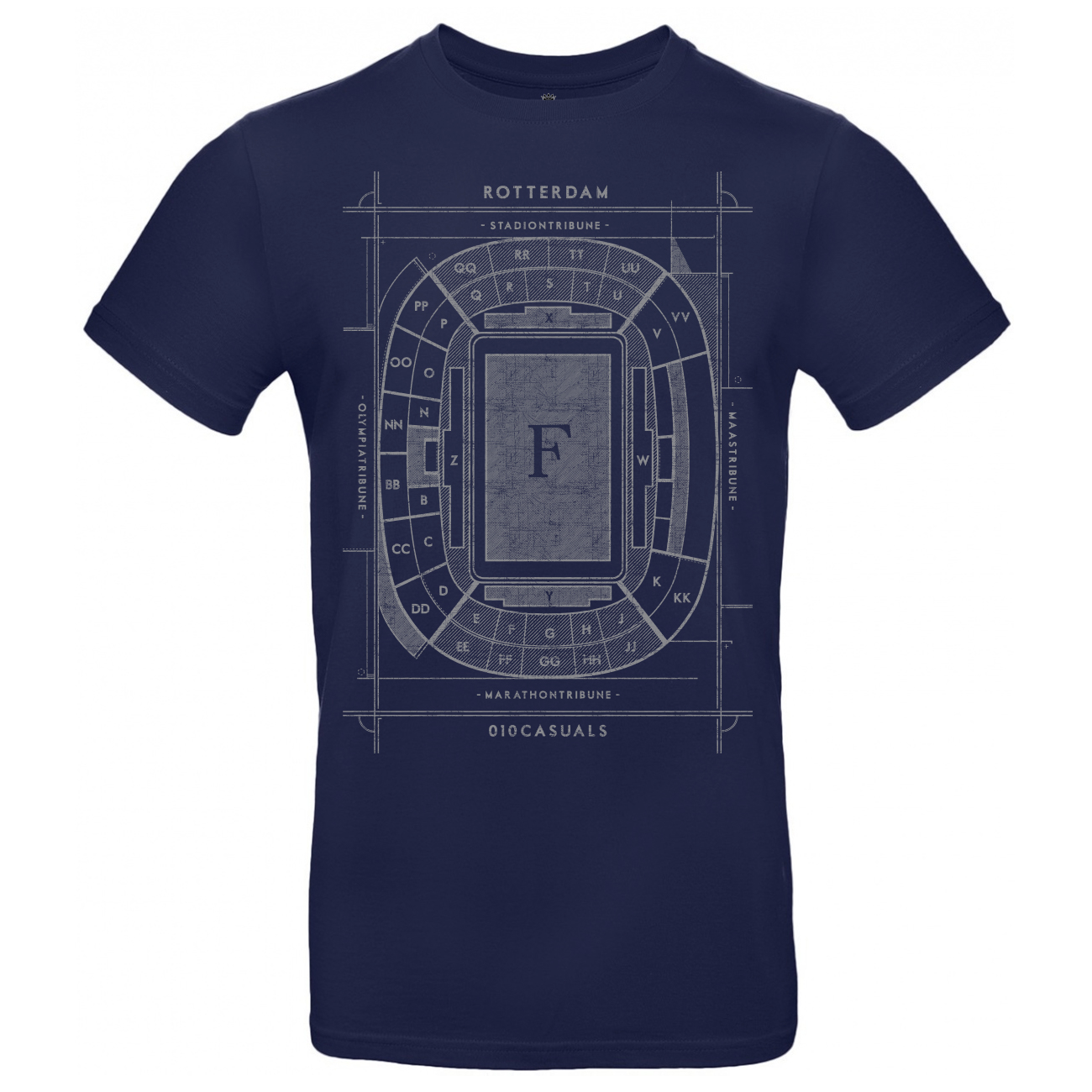 010 CASUALS ROTTERDAM T-SHIRT DE KUIP BLUEPRINT urban navy