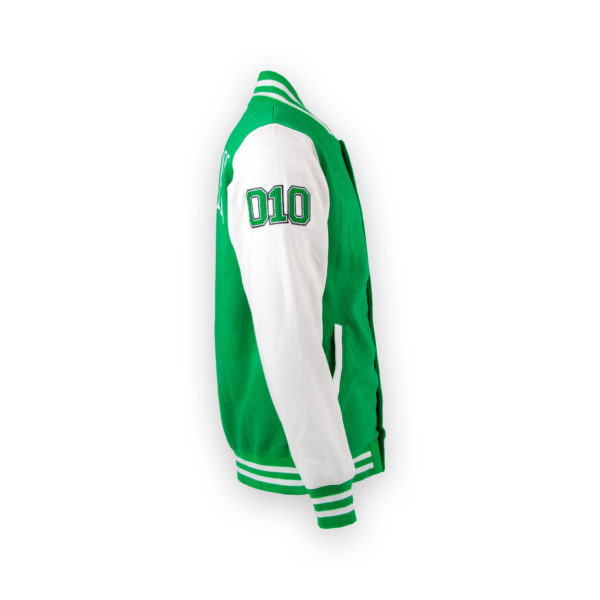 010 CASUALS ROTTERDAM BASEBALL JACK VARSITY SWEATJACKET GROEN/WIT right