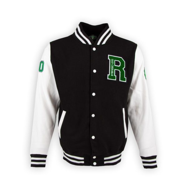 010 CASUALS ROTTERDAM BASEBALL JACK VARSITY SWEATJACKET ZWART/WIT