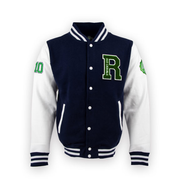 010 CASUALS ROTTERDAM BASEBALL JACK VARSITY SWEATJACKET NAVY/WIT