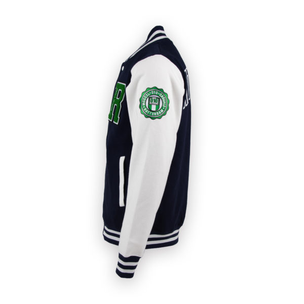 010 CASUALS ROTTERDAM BASEBALL JACK VARSITY SWEATJACKET NAVY/WIT - Afbeelding 4