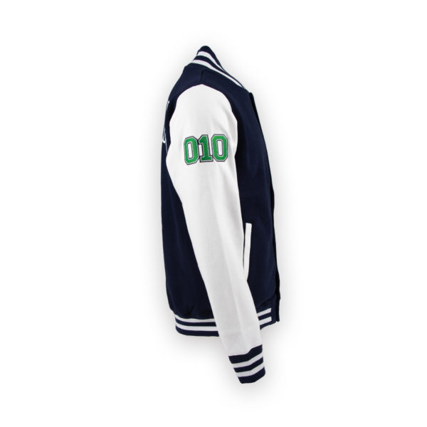 010 CASUALS ROTTERDAM BASEBALL JACK VARSITY SWEATJACKET NAVY/WIT right