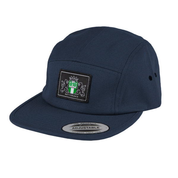 010 CASUALS ROTTERDAM 5 PANEL CAMPER JOCKEY CAP LOGO NAVY BLUE
