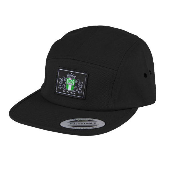 010 CASUALS ROTTERDAM 5 PANEL CAMPER JOCKEY CAP LOGO BLACK