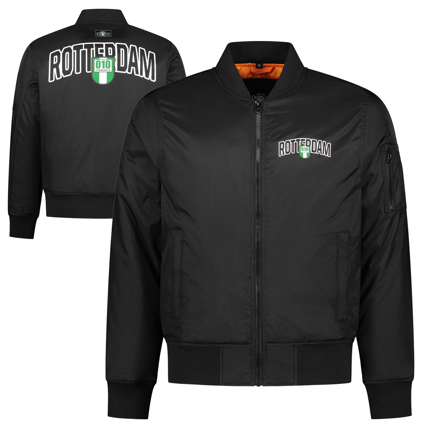 010 CASUALS ROTTERDAM BOMBERJACK ARCH & SHIELD BLACK