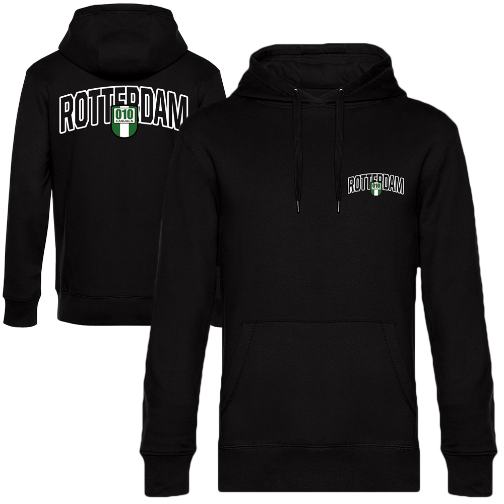 010 CASUALS ROTTERDAM HOODIE ARCH & SHIELD (backprint) black