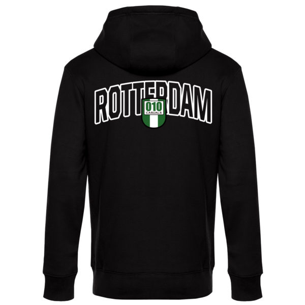010 CASUALS ROTTERDAM HOODIE ARCH & SHIELD (backprint) black - Afbeelding 3